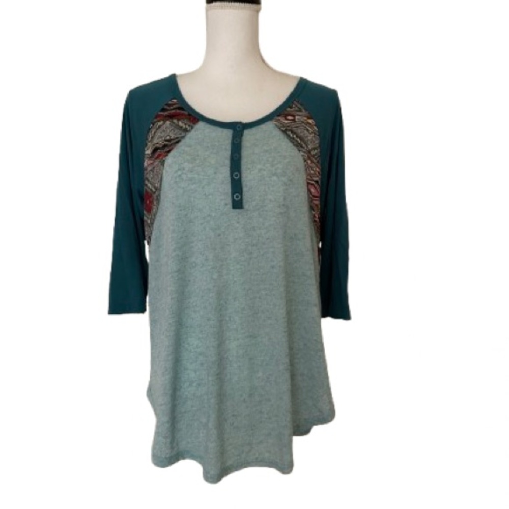 NWT Umgee USA Women's Long Sleeve Blouse Shirt Boho, Sz M